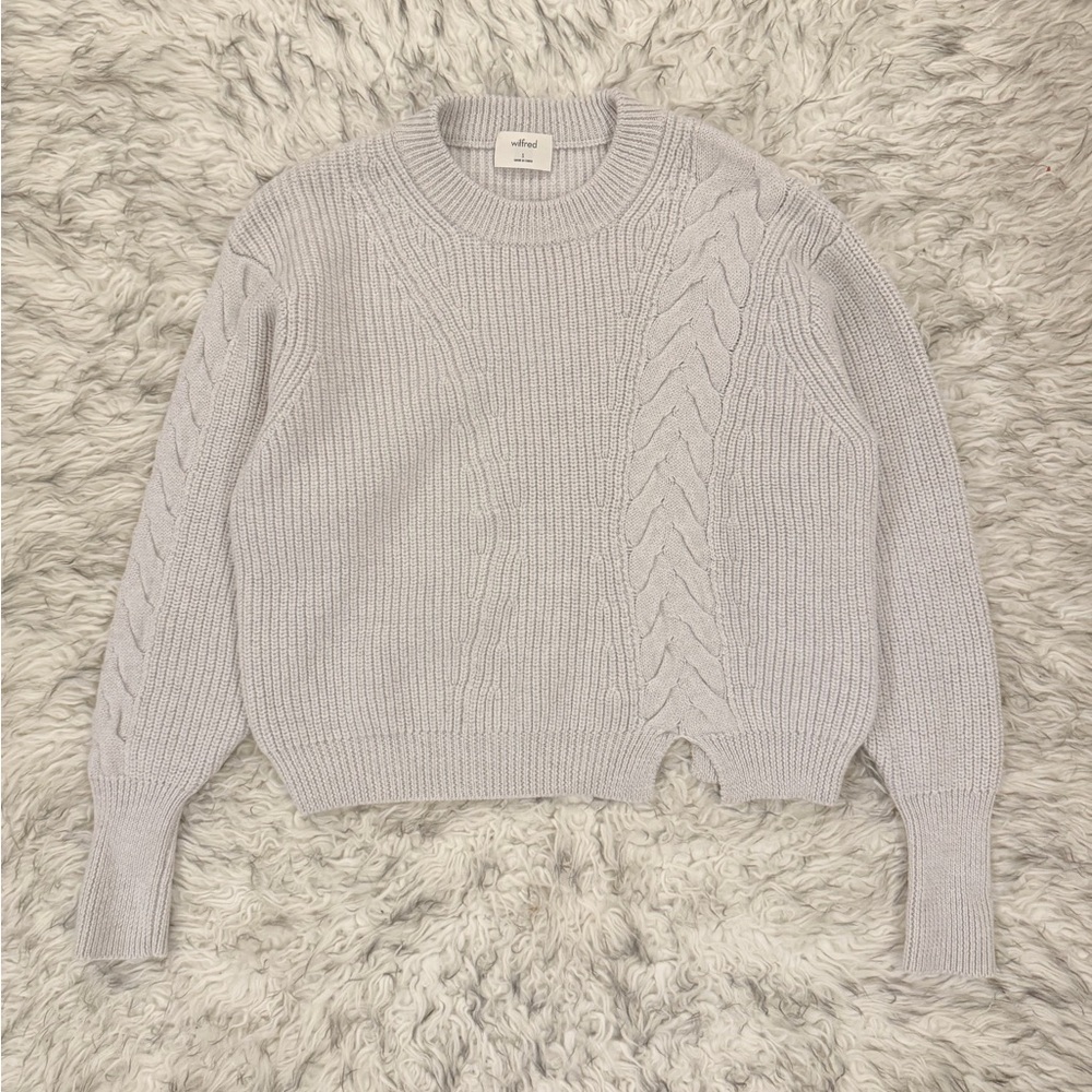 Wilfred Knitted Cropped Sweater - Heather Chrome
